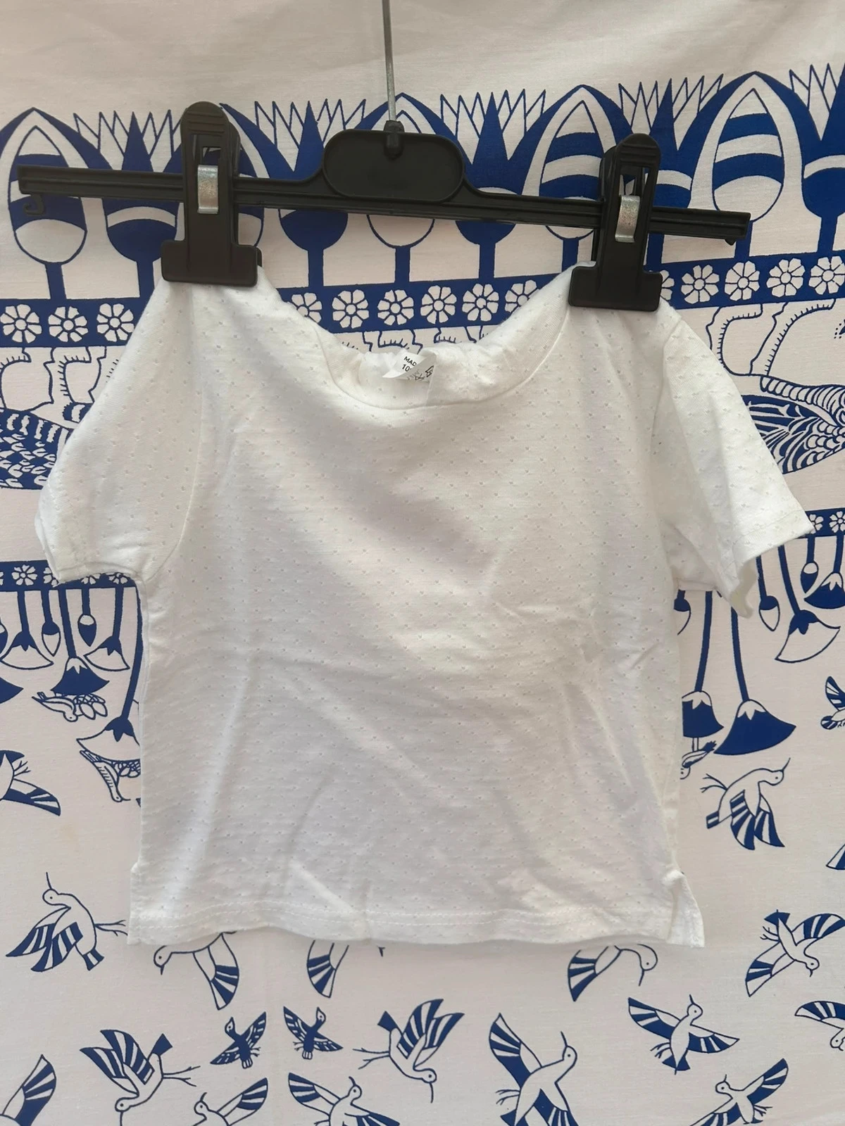 T shirt 12 mois/1 an blanc fille tendance très bon état coton